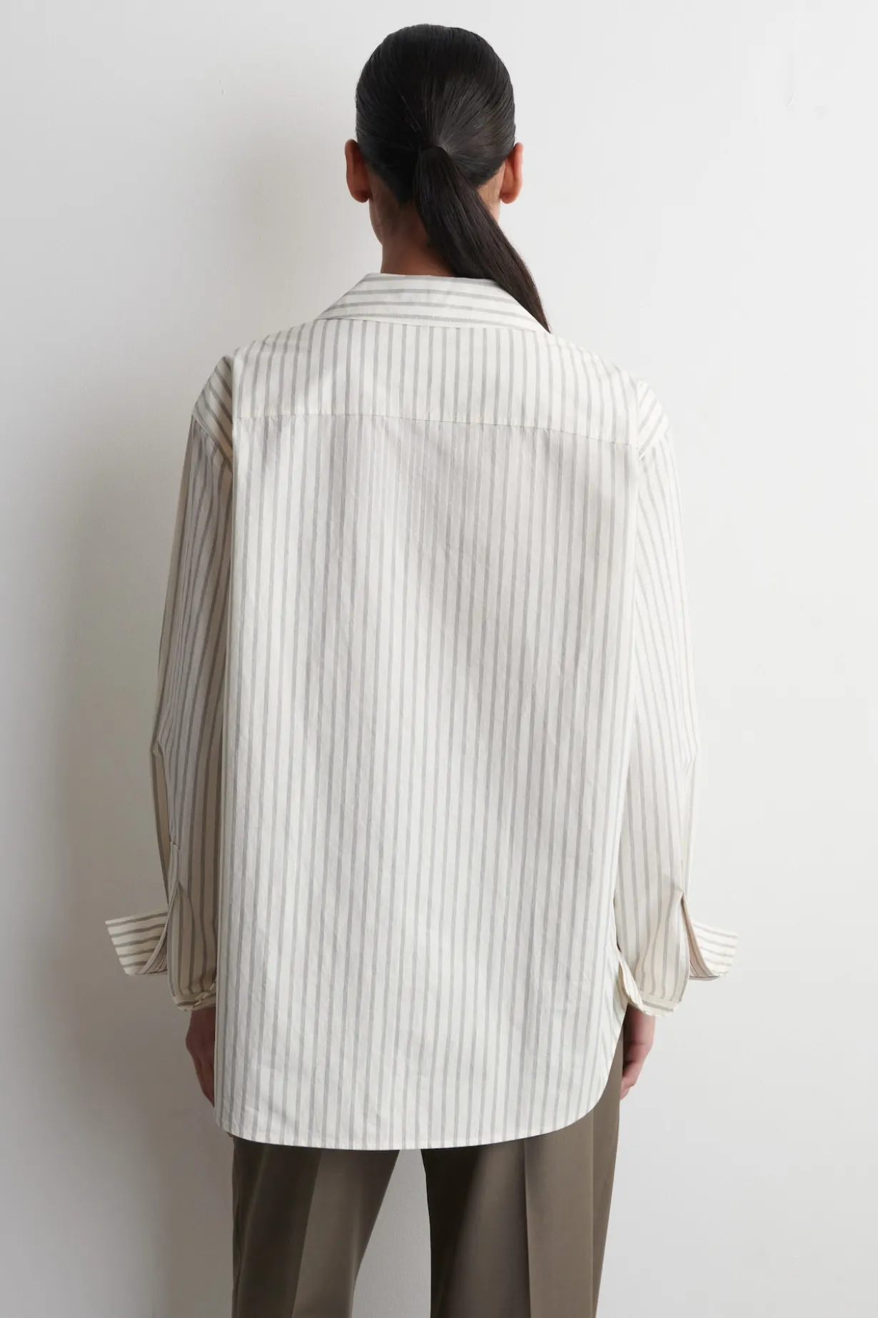 OPEN-COLLAR COTTON-POPLIN SHIRT