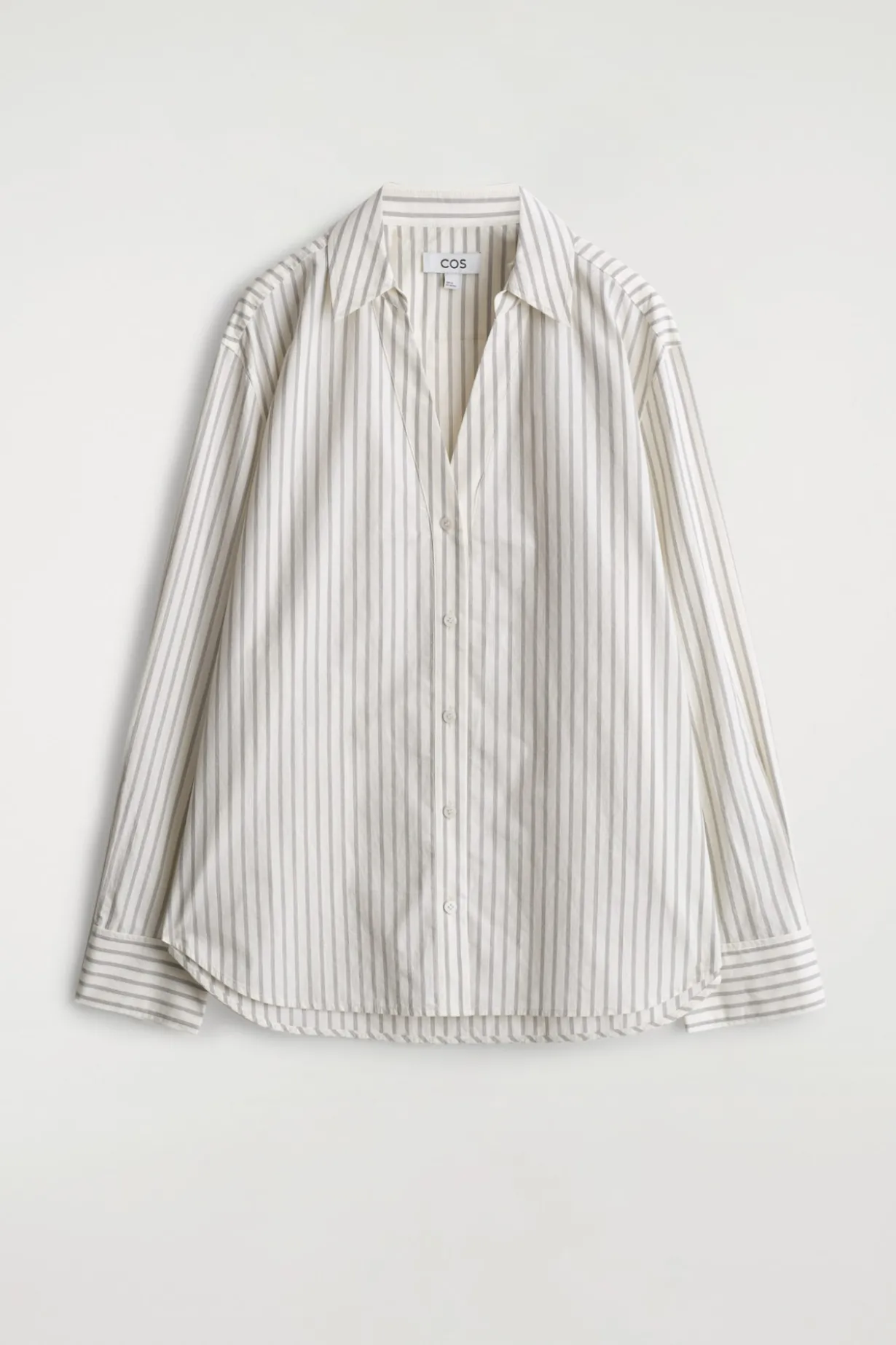 OPEN-COLLAR COTTON-POPLIN SHIRT