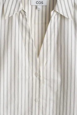 OPEN-COLLAR COTTON-POPLIN SHIRT