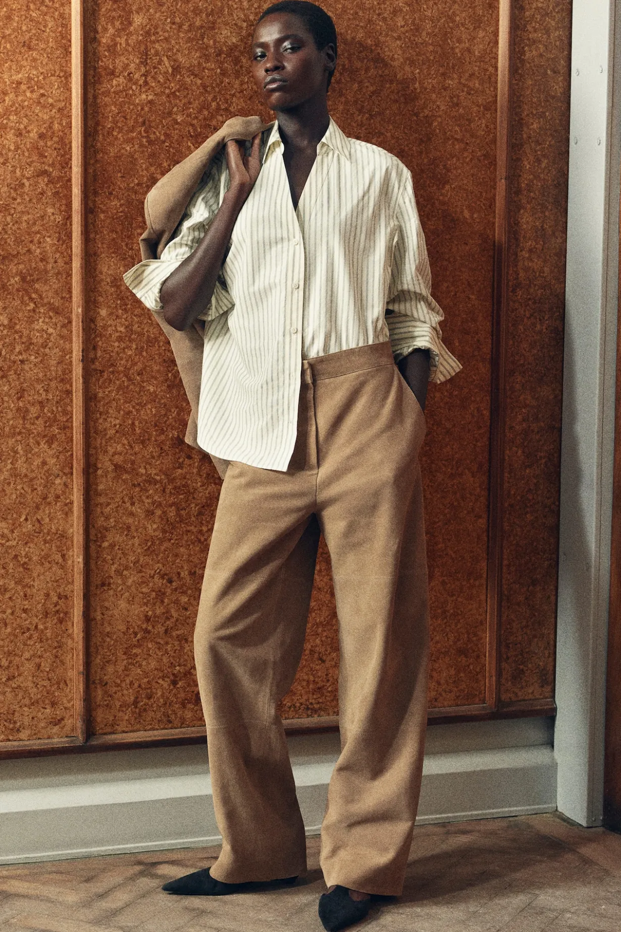 OPEN-COLLAR COTTON-POPLIN SHIRT