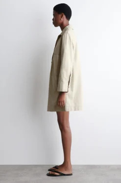 OPEN-COLLAR DENIM SHIRT DRESS