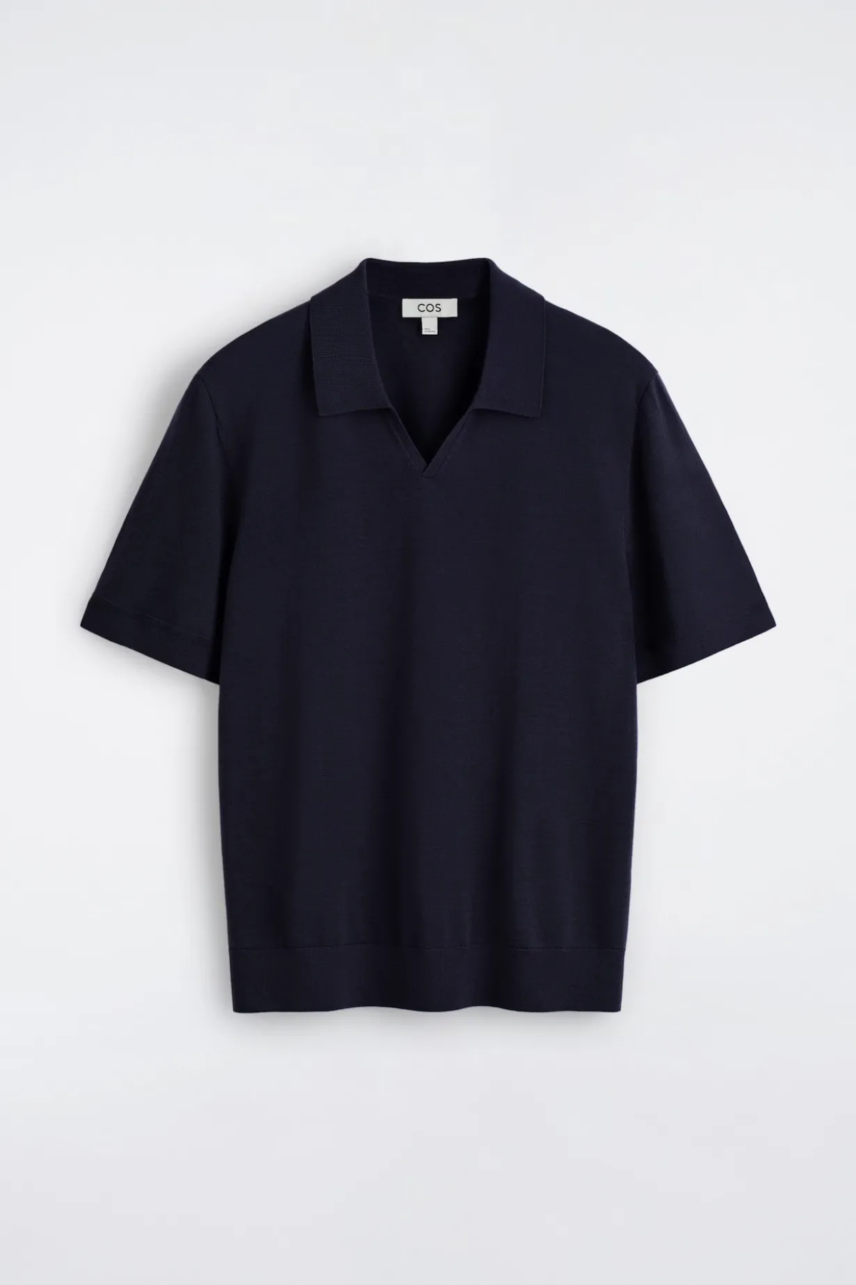 OPEN-COLLAR MERINO WOOL POLO SHIRT