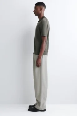 OPEN-COLLAR MERINO WOOL POLO SHIRT
