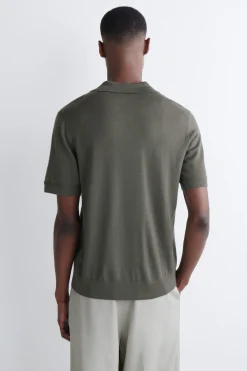 OPEN-COLLAR MERINO WOOL POLO SHIRT