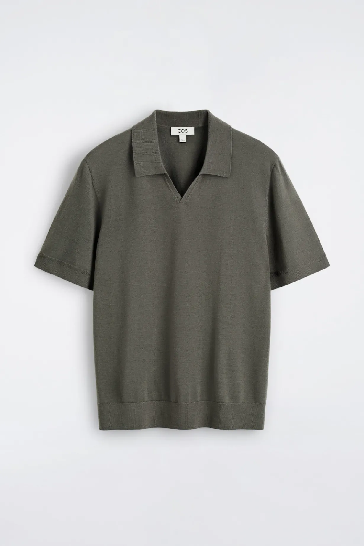 OPEN-COLLAR MERINO WOOL POLO SHIRT