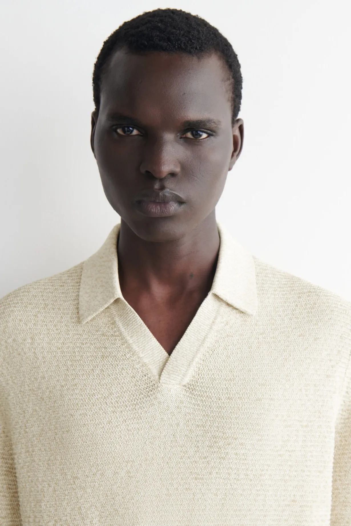 OPEN-KNIT POLO SHIRT