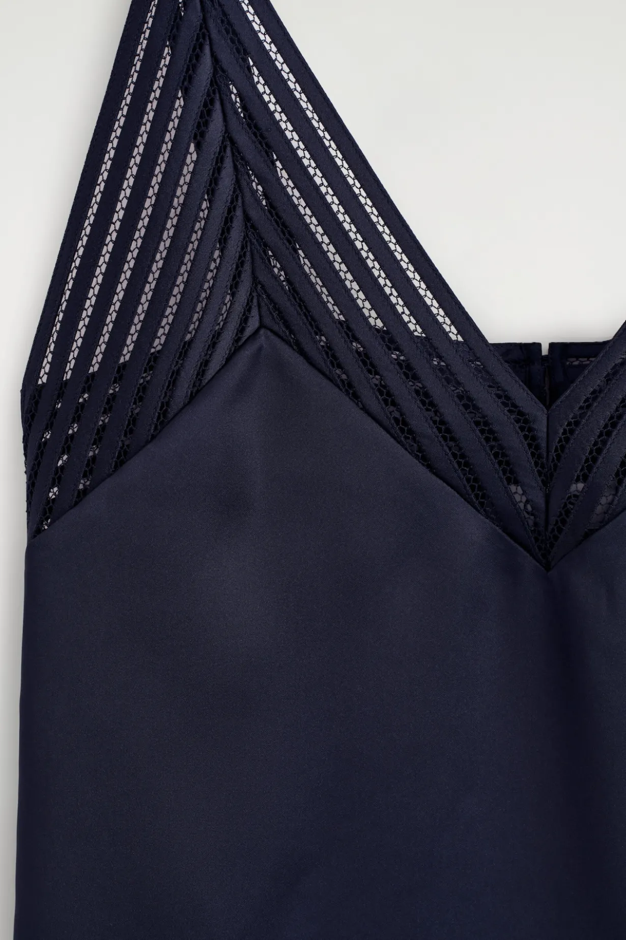 OPEN-STITCH SATIN CAMI TOP
