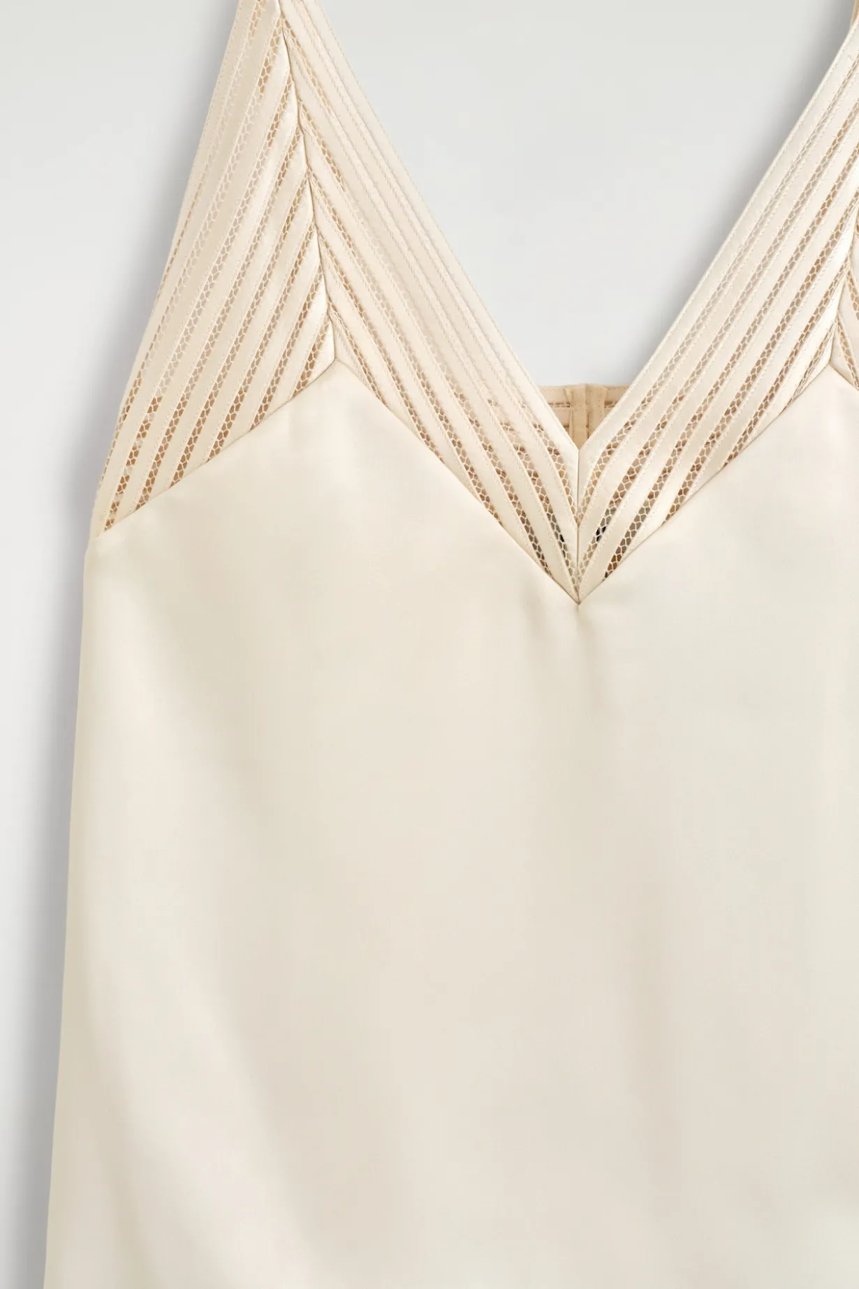OPEN-STITCH SATIN CAMI TOP