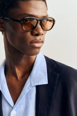 OVAL-FRAME SUNGLASSES