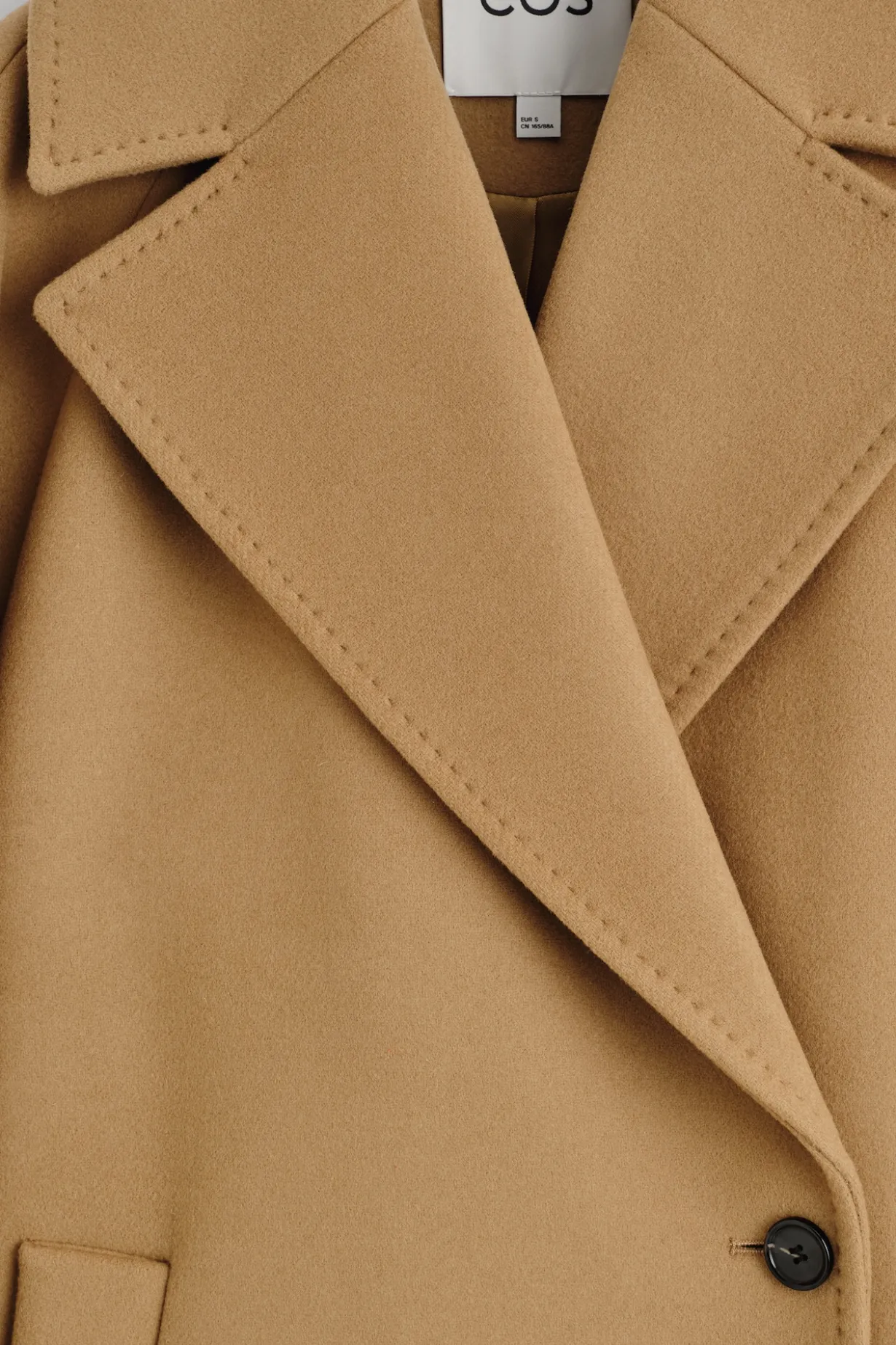 OVERSIZED DOUBLE-BREASTED WOOL LONG COAT