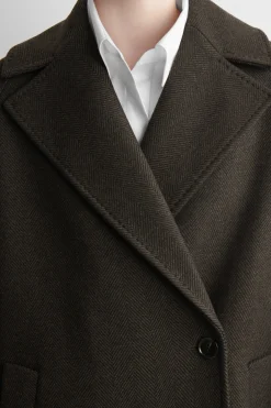 OVERSIZED DOUBLE-BREASTED WOOL LONG COAT