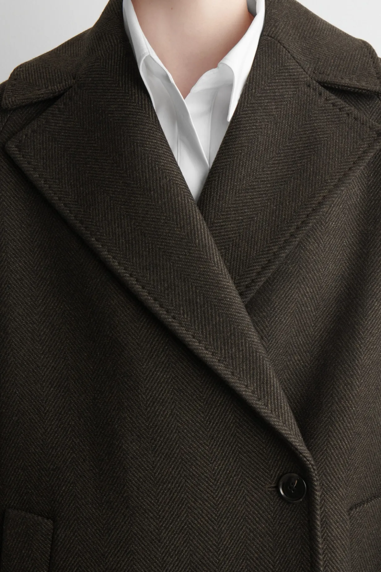 OVERSIZED DOUBLE-BREASTED WOOL LONG COAT