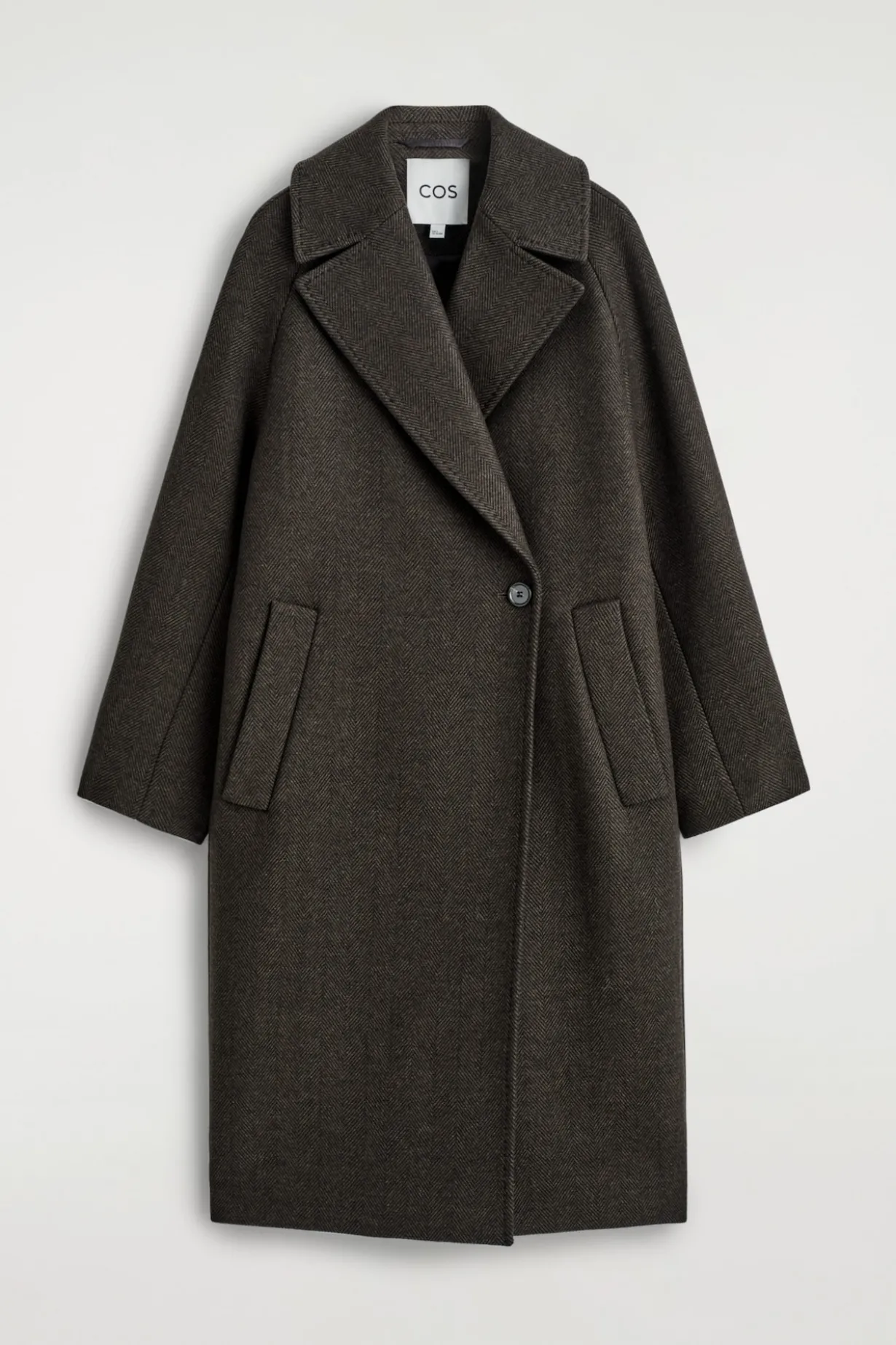 OVERSIZED DOUBLE-BREASTED WOOL LONG COAT
