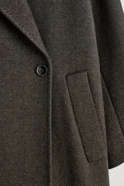 OVERSIZED DOUBLE-BREASTED WOOL LONG COAT
