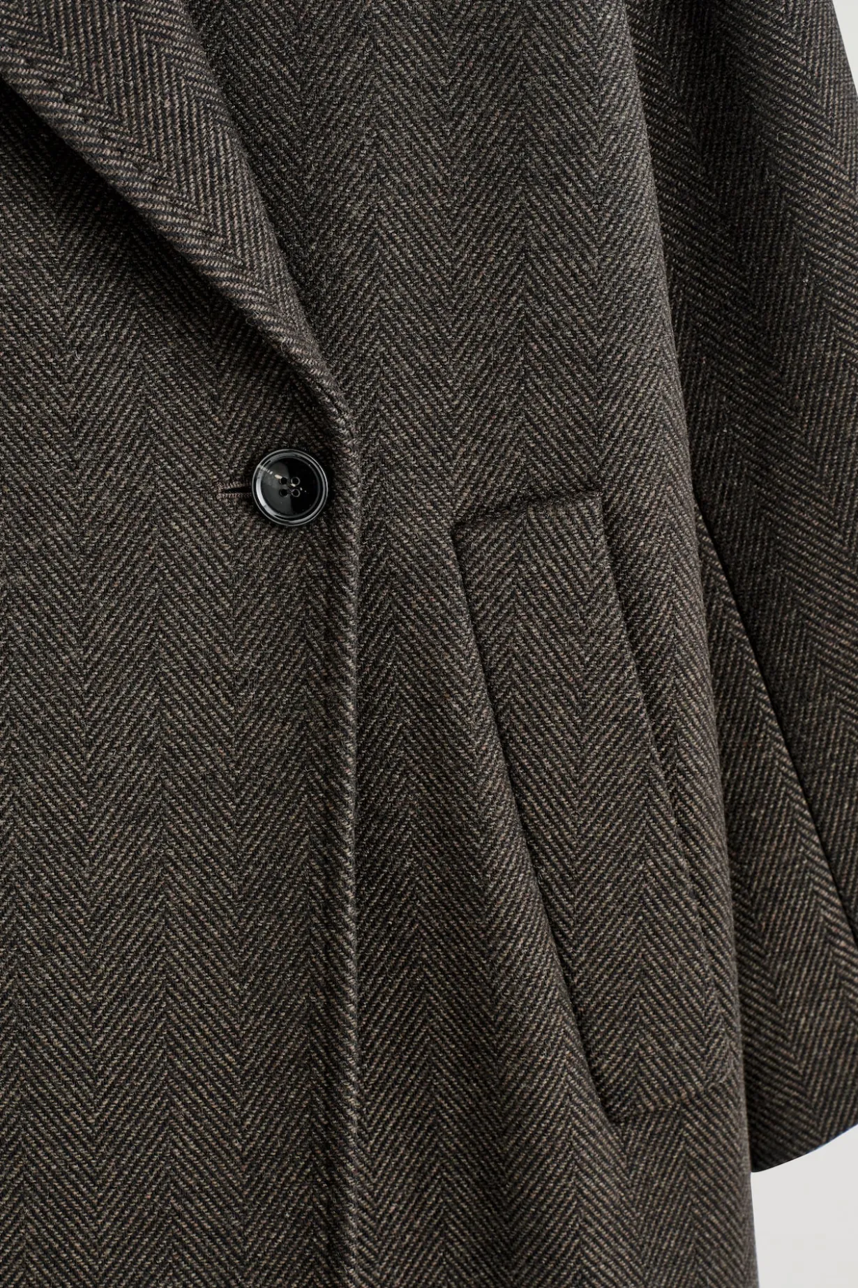 OVERSIZED DOUBLE-BREASTED WOOL LONG COAT