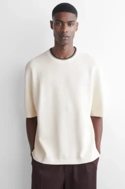 OVERSIZED DOUBLE-FACED KNITTED T-SHIRT