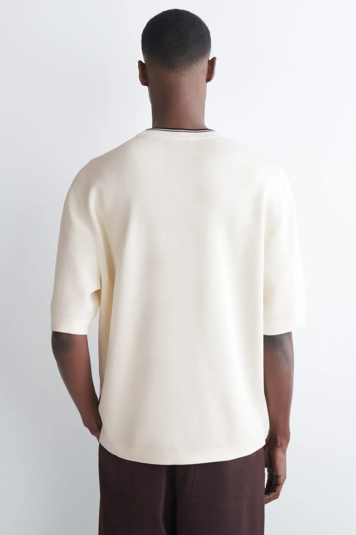 OVERSIZED DOUBLE-FACED KNITTED T-SHIRT