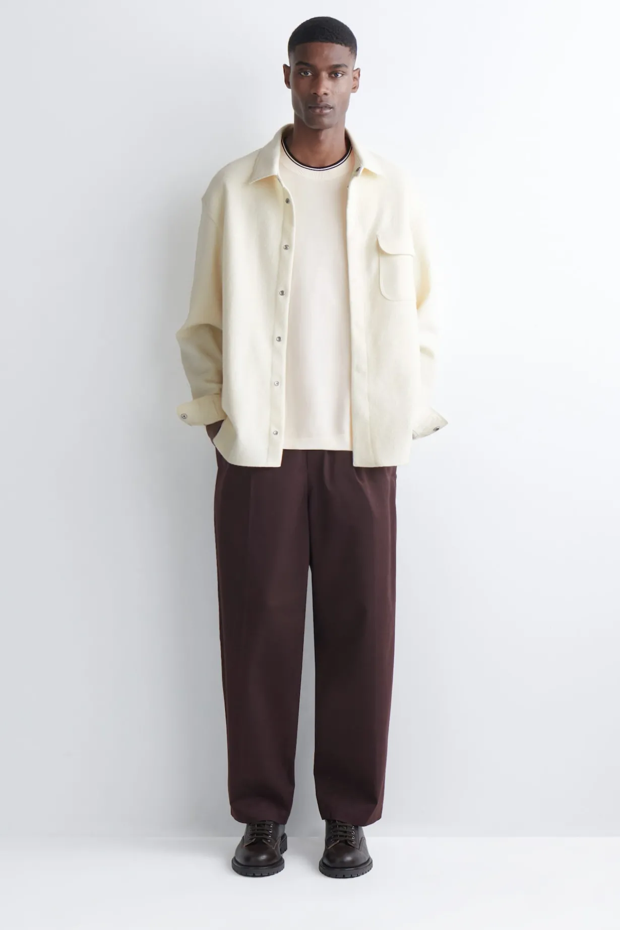 OVERSIZED DOUBLE-FACED KNITTED T-SHIRT