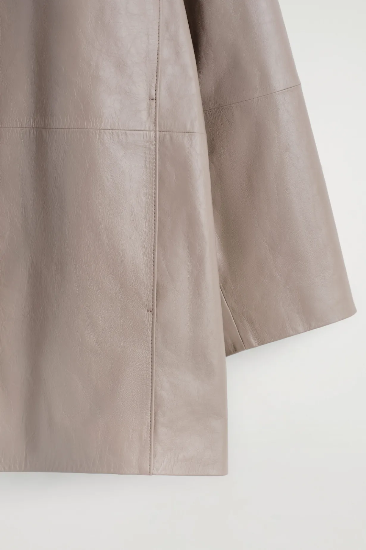OVERSIZED LEATHER MOCK-NECK BOMBER JACKET
