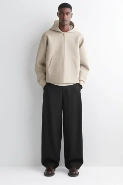 OVERSIZED SCUBA-JERSEY ZIP-UP HOODIE