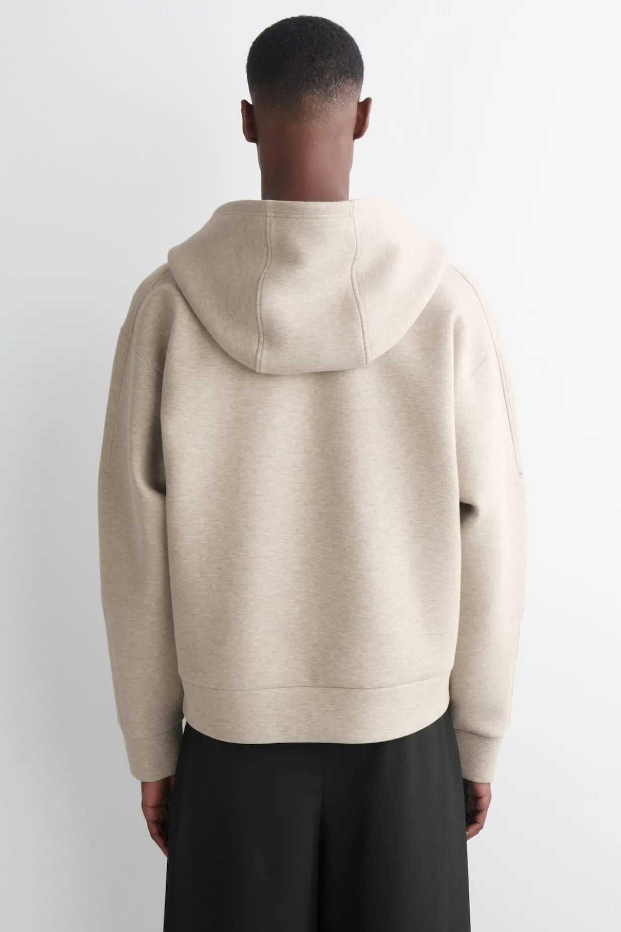OVERSIZED SCUBA-JERSEY ZIP-UP HOODIE