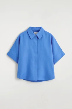 OVERSIZED SHORT-SLEEVED LINEN SHIRT