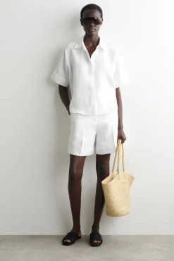 OVERSIZED SHORT-SLEEVED LINEN SHIRT