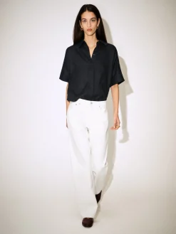 OVERSIZED SHORT-SLEEVED LINEN SHIRT