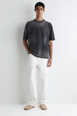 OVERSIZED WASHED-JERSEY MOCK-NECK T-SHIRT