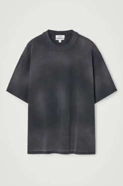 OVERSIZED WASHED-JERSEY MOCK-NECK T-SHIRT