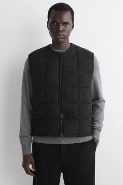 PADDED QUILTED KNIT MERINO WOOL VEST