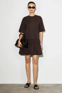 PANELLED DROPPED-WAIST MINI DRESS