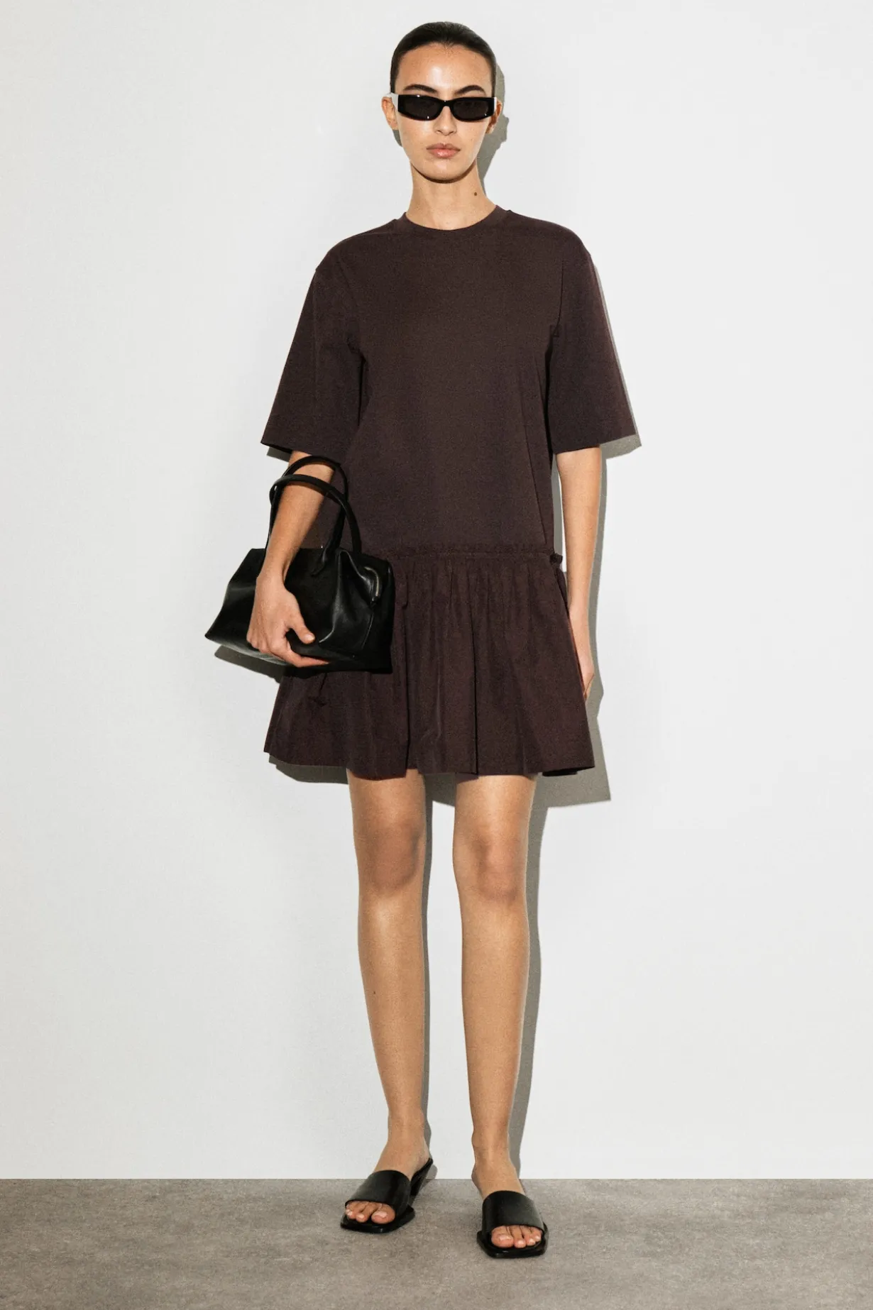 PANELLED DROPPED-WAIST MINI DRESS