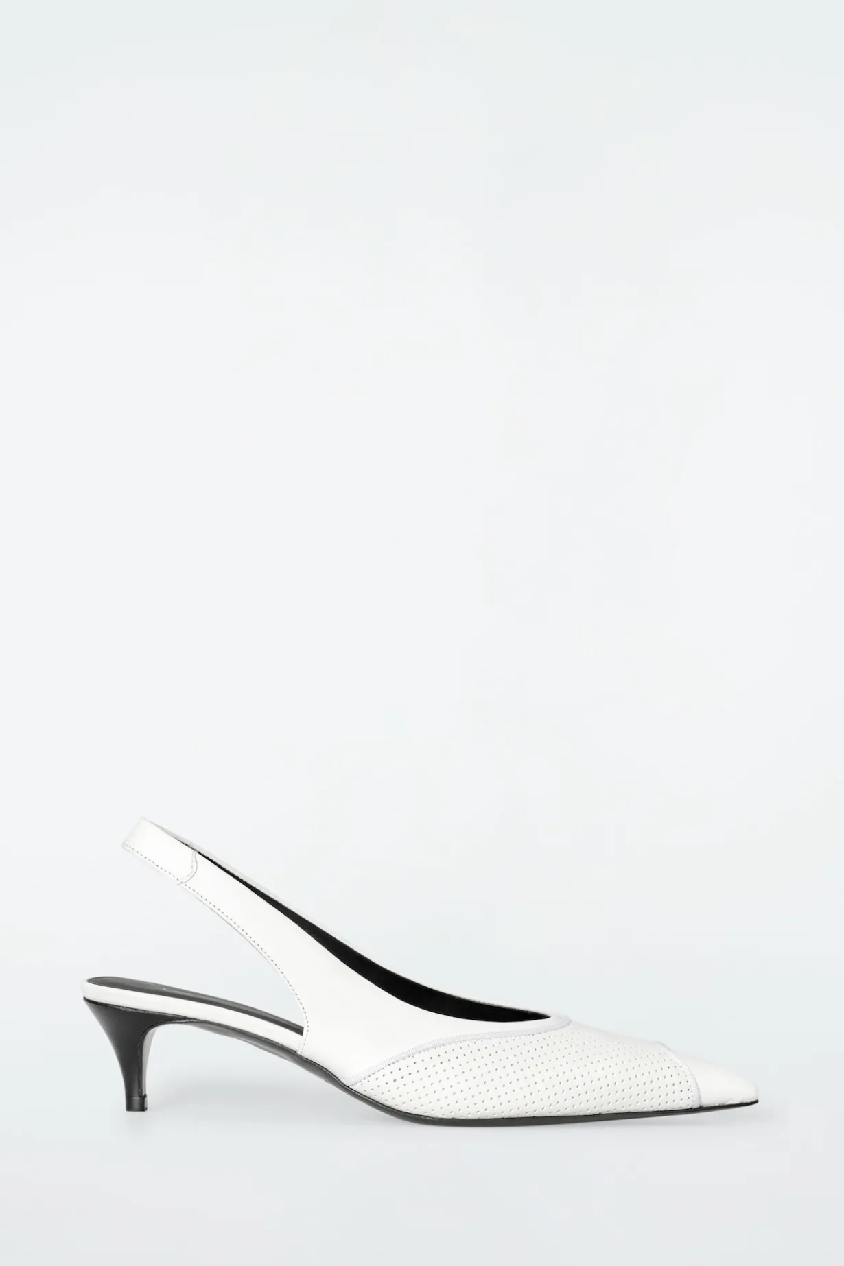 PERFORATED LEATHER SLINGBACK HEELS