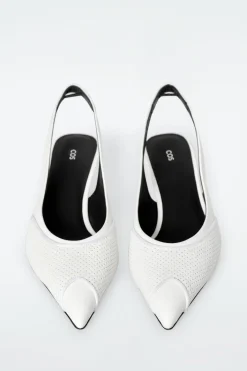 PERFORATED LEATHER SLINGBACK HEELS