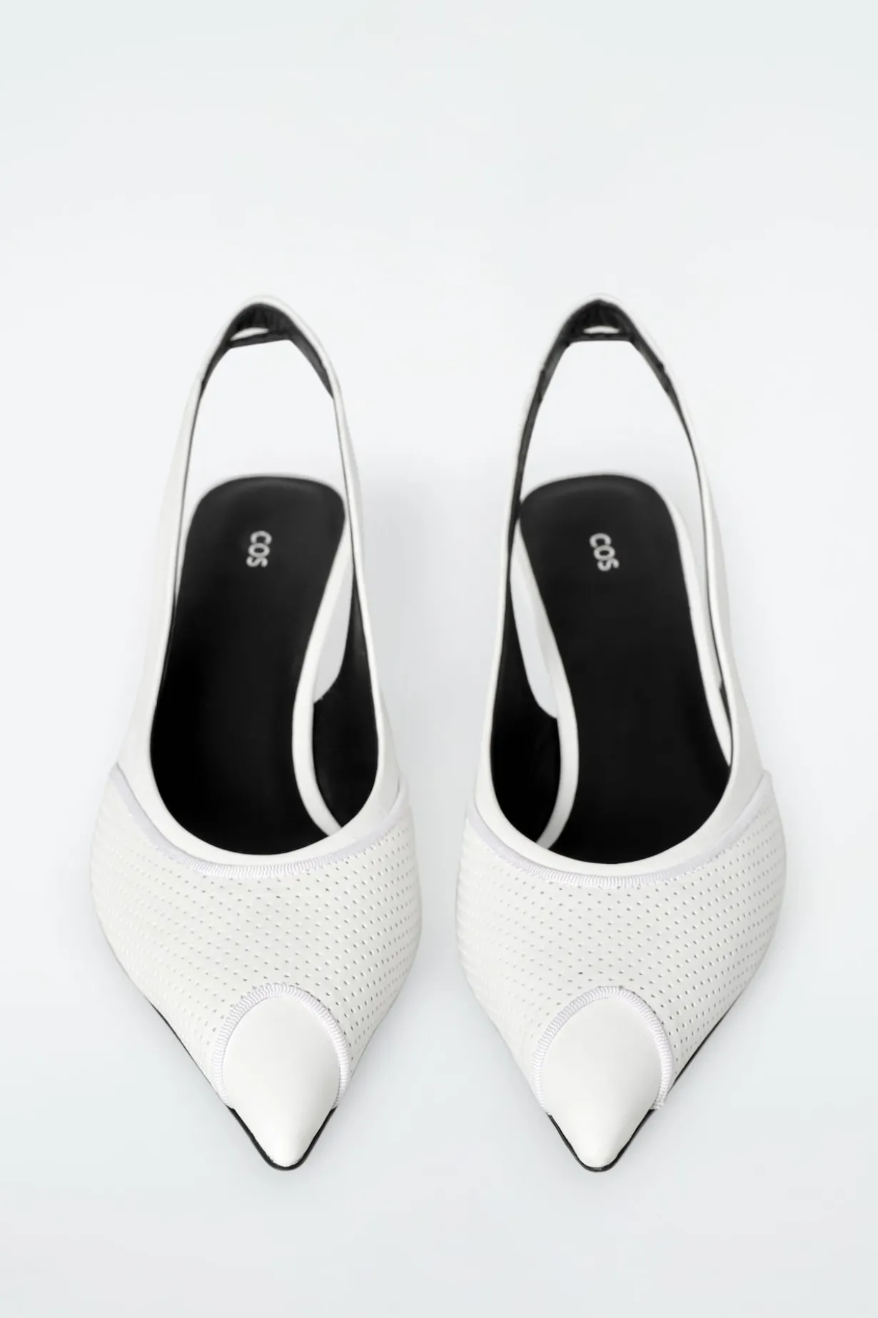 PERFORATED LEATHER SLINGBACK HEELS
