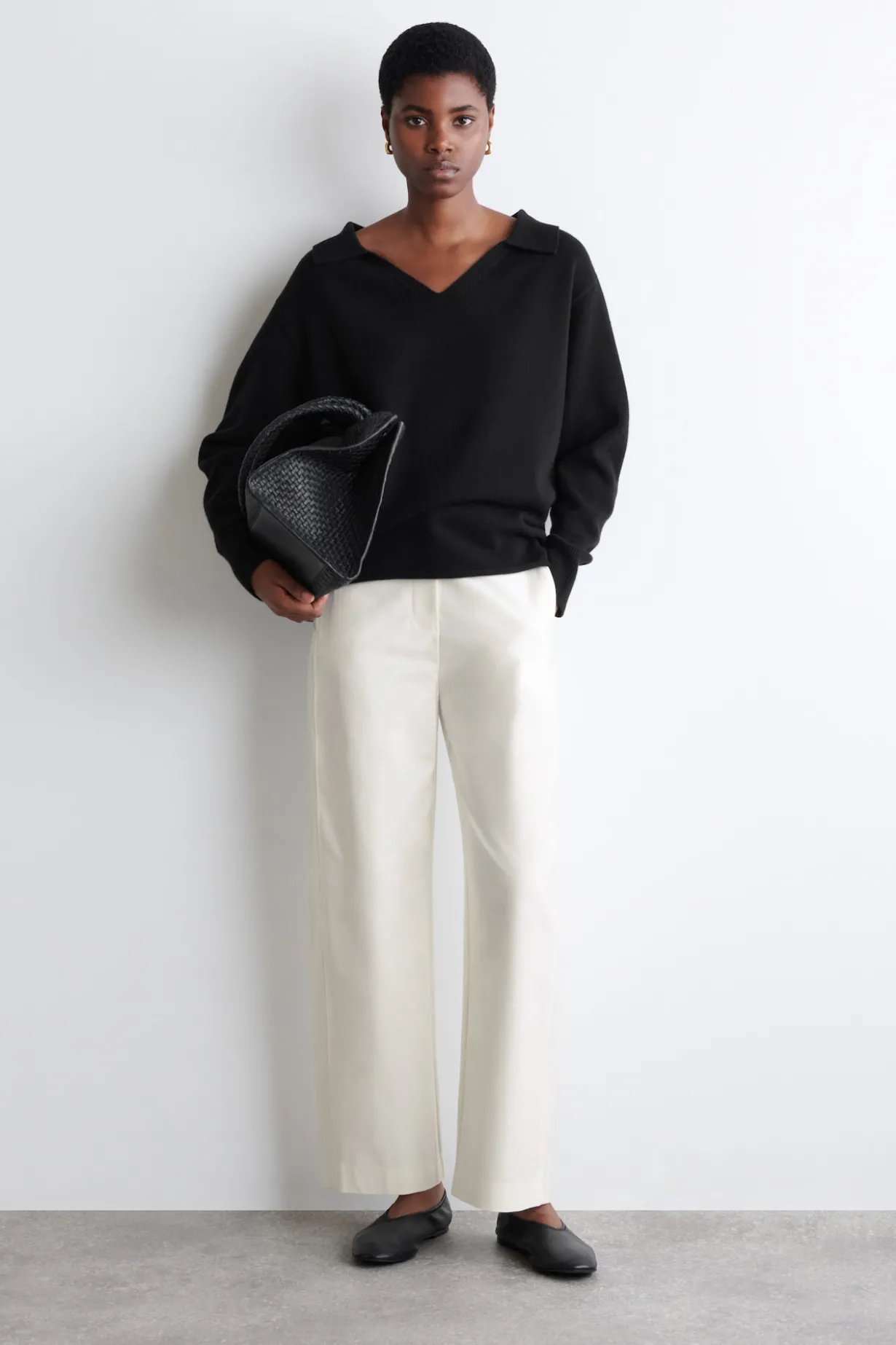 PIMA COTTON BARREL-LEG PANTS