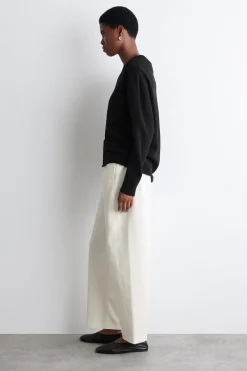 PIMA COTTON BARREL-LEG PANTS