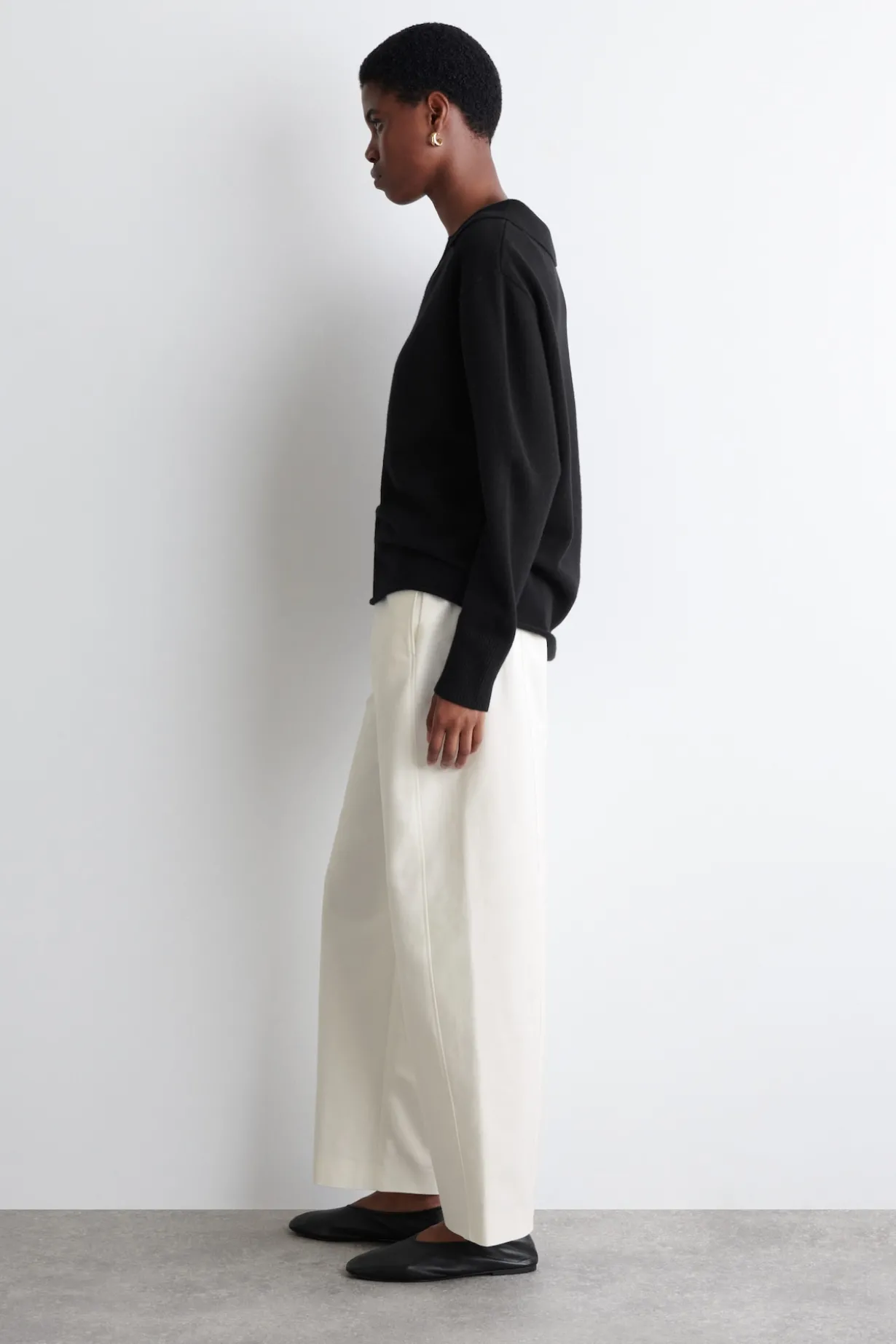 PIMA COTTON BARREL-LEG PANTS
