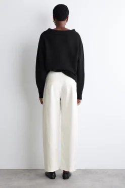 PIMA COTTON BARREL-LEG PANTS