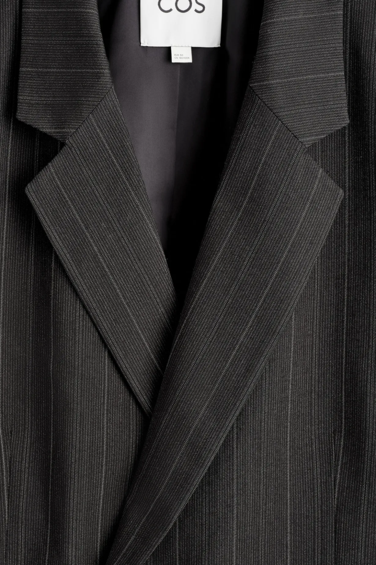 PINSTRIPED DOUBLE-BREASTED BLAZER