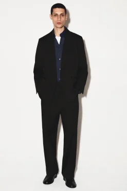 PINSTRIPED DOUBLE-BREASTED BLAZER