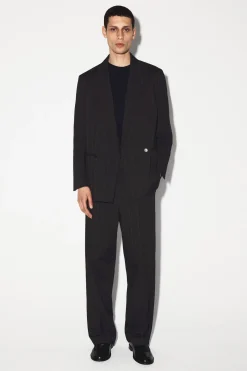 PINSTRIPED RELAXED-FIT WIDE-LEG PANTS