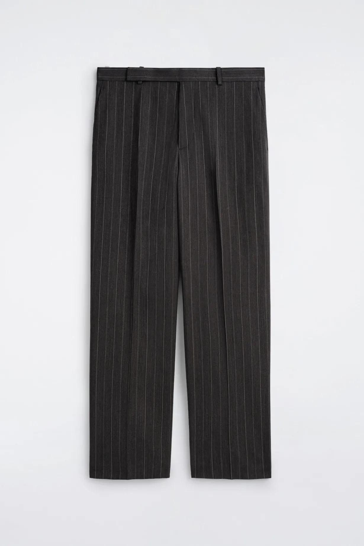 PINSTRIPED RELAXED-FIT WIDE-LEG PANTS