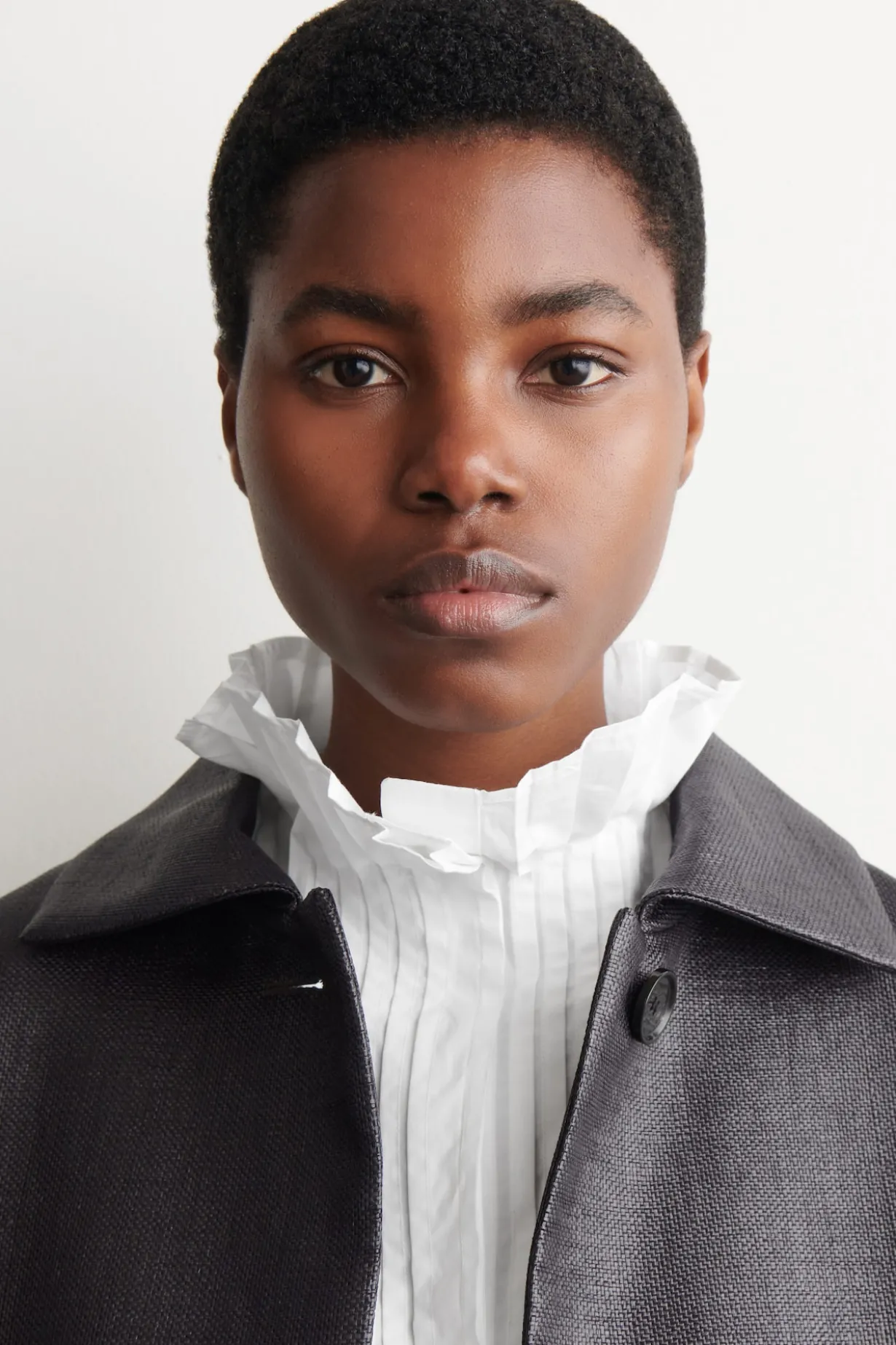 PINTUCKED COTTON BLOUSE