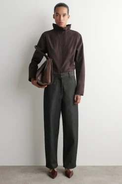 PINTUCKED COTTON BLOUSE