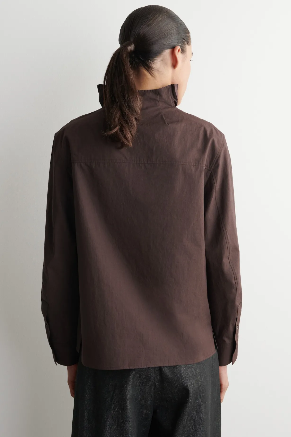 PINTUCKED COTTON BLOUSE