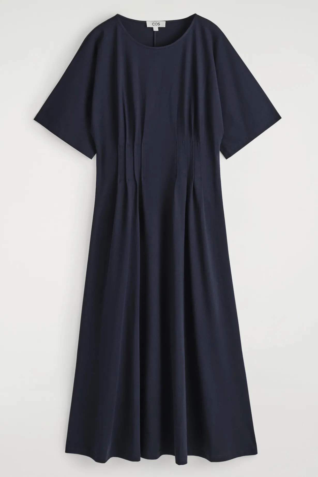PINTUCKED COTTON MINI DRESS