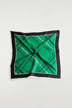 PLAID SILK SCARF