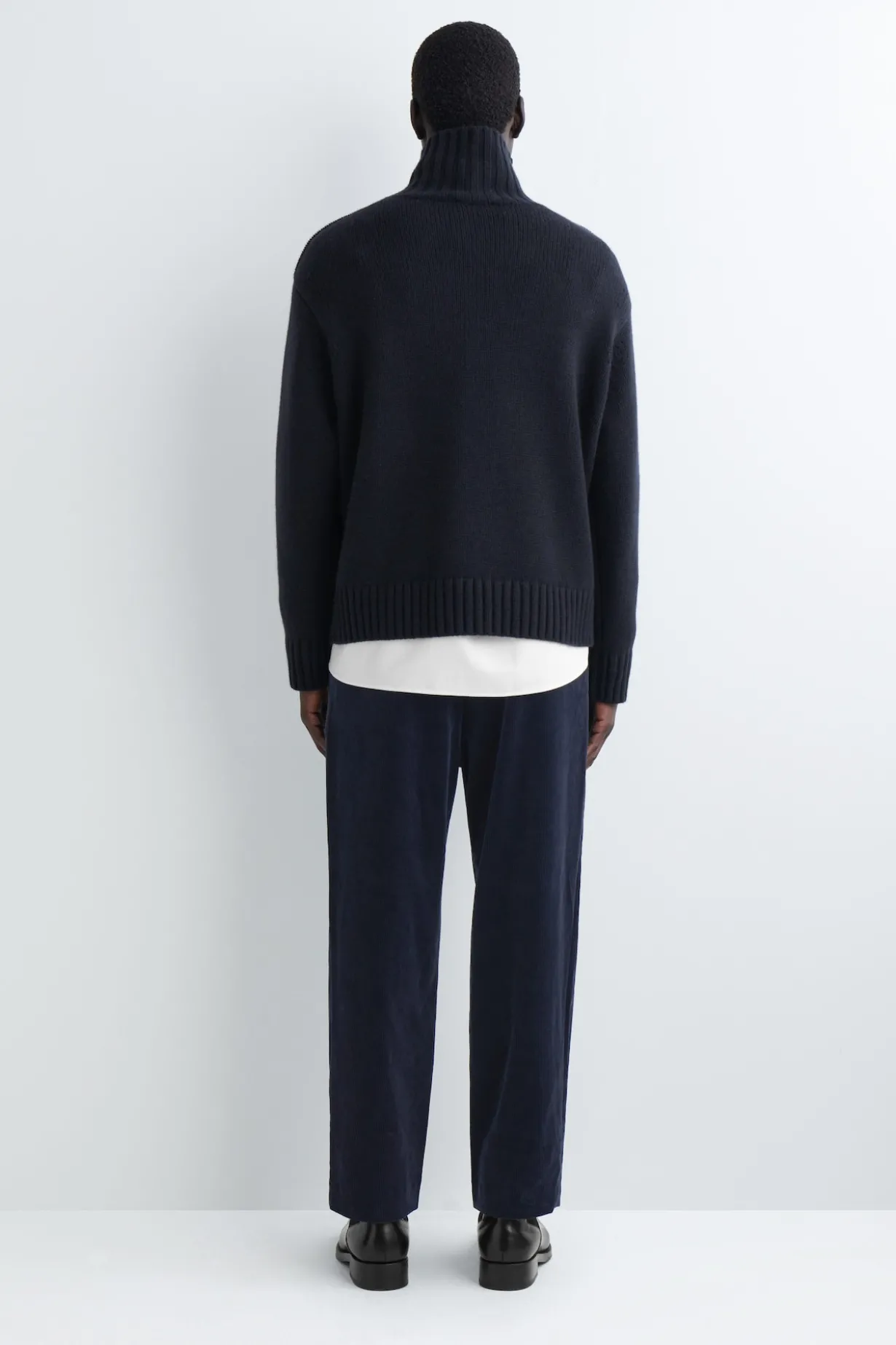 PLEATED CORDUROY RELAXED-FIT STRAIGHT-LEG PANTS